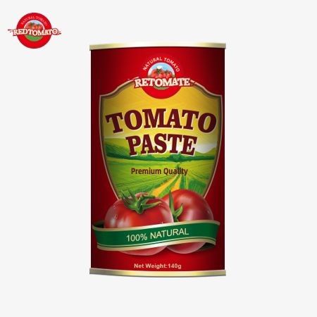 140 غرام من معجون الطماطم المعلب مع غطاء مبتكر سهل فتح وفقا لمعايير HACCP