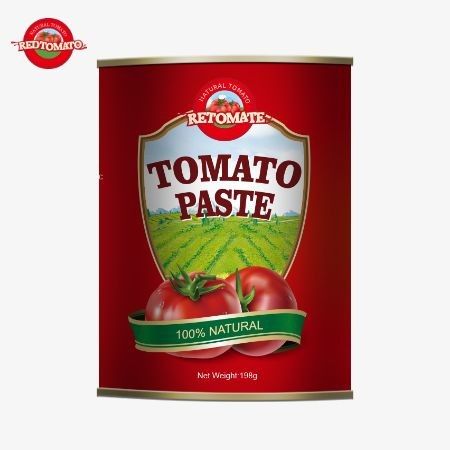 198 غرام من معجون الطماطم المعلبة المنتجة بموجب معايير إنتاج ISO HACCP BRC و FDA