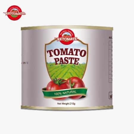 210 غرام من معجون الطماطم يتوافق مع معايير الجودة الدولية بما في ذلك قواعد ISO HACCP BRC و FDA
