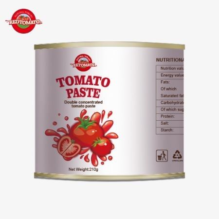 210 غرام من عصير الطماطم المعلب يفي بمعايير إنتاج ISO HACCP BRC FDA