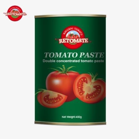 400 غرام من معجون الطماطم يلتزم بمعايير الإنتاج التي حددتها ISO HACCP BRC و FDA