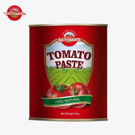 معجون الطماطم المعبأ الذي يزن 3 كيلو متوافق مع معايير إنتاج ISO و HACCP و BRC و FDA