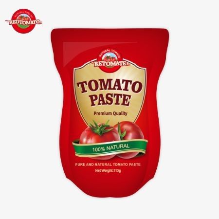مصنع معجون الطماطم يصنع 113 غراماً من الأكياس الوقوفية التي تلتزم بمعايير إنتاج ISO HACCP BRC و FDA