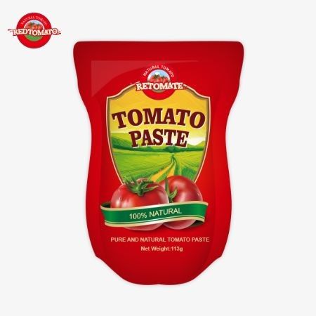 مصنع معجون الطماطم ينتج 113 غراماً من الأكياس الوقوفية وفقًا لمعايير إنتاج ISO HACCP BRC و FDA