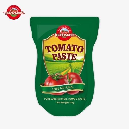 مصنع معجون الطماطم ينتج 113 غراماً من الأكياس الوقوفية وفقًا لمعايير إنتاج ISO HACCP BRC و FDA