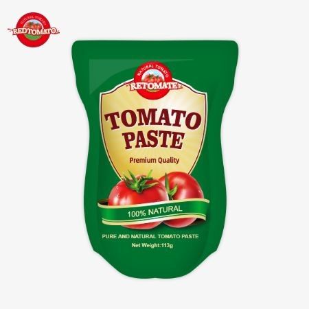 معجون الطماطم 113 غرام حقائب واقفة وفقا لمعايير إنتاج ISO HACCP BRC و FDA