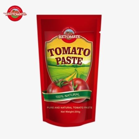 الصندوق الذي يحتوي على 200 غرام من معجون الطماطم يتوافق مع معايير ISO HACCP و BRC ، مما يضمن الامتثال للأسعار المصنعة