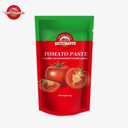 معجون طماطم ISO 227g معجون طماطم مركز ثلاثي مع مستويات نقاء من 30٪ إلى 100٪