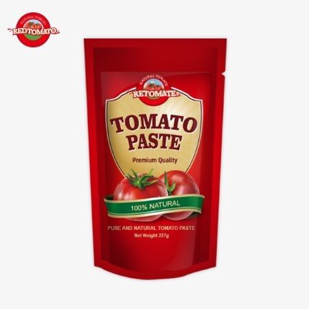 معجون طماطم ISO كيس 227g معجون طماطم مركز مزدوج مع نقاء يتراوح من 30٪ إلى 100٪