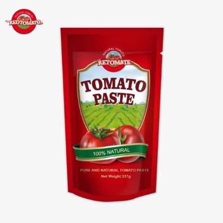 معجون طماطم ISO 227g معجون طماطم مركز مزدوج مع مستويات نقاء تتراوح من 30٪ إلى 100٪
