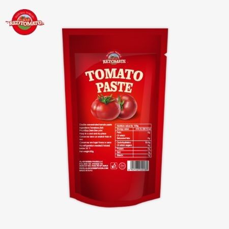 معجون طماطم ISO كيس 227g معجون طماطم مركز مزدوج مع نقاء يتراوح من 30٪ إلى 100٪