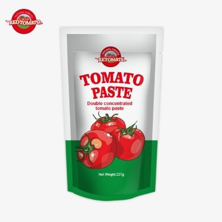معجون طماطم ISO 227g ، معجون طماطم مركز مزدوج مع مستويات نقاء تتراوح من 30٪ إلى 100٪