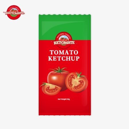 كيس الكاتشب الطماطم الصغير من 30 غرام يقدم طعمًا مع نكهة طبيعية نقية يلبي معايير ISO HACCP و FDA