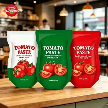 210 غرام من عصير الطماطم القائم على الوقوف مع معايير ISO HACCP BRC FDA في كيس وقوف مريح
