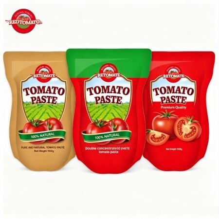 1100 غرام من معجون الطماطم القائم في كيس مع تركيز ثلاثي ومعايير ISO HACCP BRC