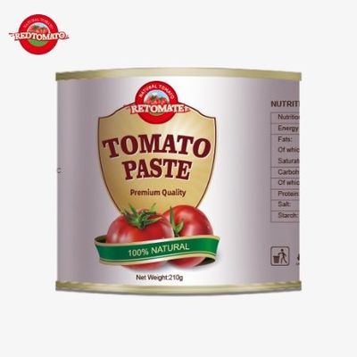 210 غرام من معجون الطماطم المعلب يتوافق مع معايير ISO HACCP BRC و FDA الدولية