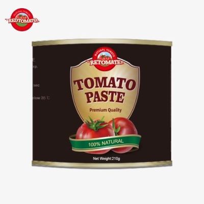 210 غرام من معجون الطماطم المعلبة التي نقدمها تلبي سلامة الأغذية FDA المعترف بها عالمياً ISO HACCP و BRC