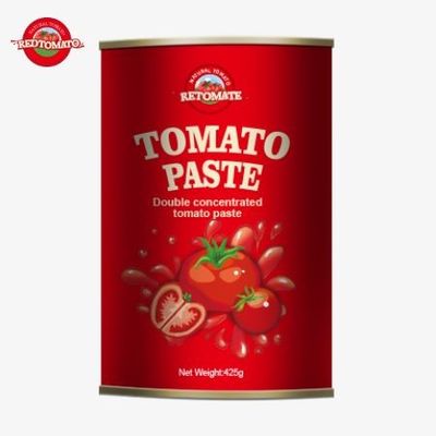 معجون الطماطم المعبأ 425 غرام المعايير العالمية التي وضعت من قبل ISO HACCP BRC ولوائح FDA