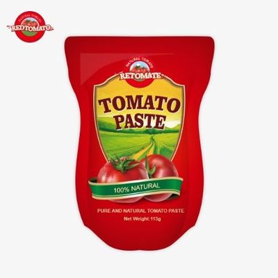 مصنع معجون الطماطم ينتج 113 غراماً من الأكياس الوقوفية وفقًا لمعايير إنتاج ISO HACCP BRC و FDA