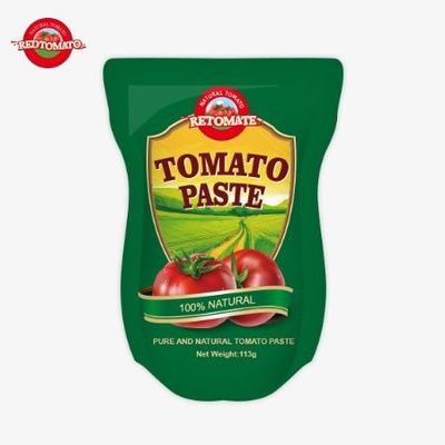 مصنع معجون الطماطم ينتج 113 غراماً من الأكياس الوقوفية وفقًا لمعايير إنتاج ISO HACCP BRC و FDA