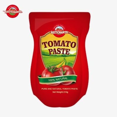 210 غرام في الحقيبة الوقوف معجون الطماطم يتم تصنيعه وفقا لمعايير إنتاج ISO HACCP BRC و FDA