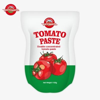 الكيس القائم من معجون الطماطم 1100 غرام يتوافق مع معايير ISO و HACCP و BRC للأسعار المصنعة