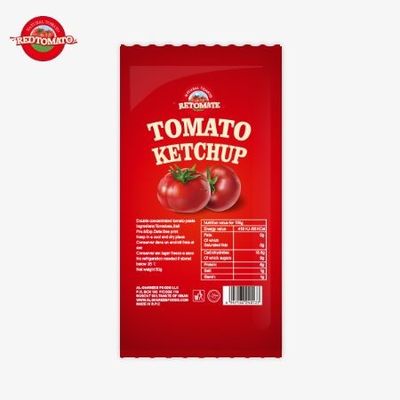 كيس كيتشاب طماطم 30 غرام مع نكهة طبيعية نقية ISO HACCP BRC و FDA متوافقة
