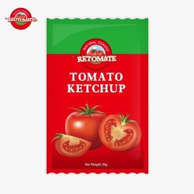 36جرام كيس كيتشاب الطماطم الأولية مع نكهة طبيعية نقية، تلبية معايير ISO HACCP و FDA